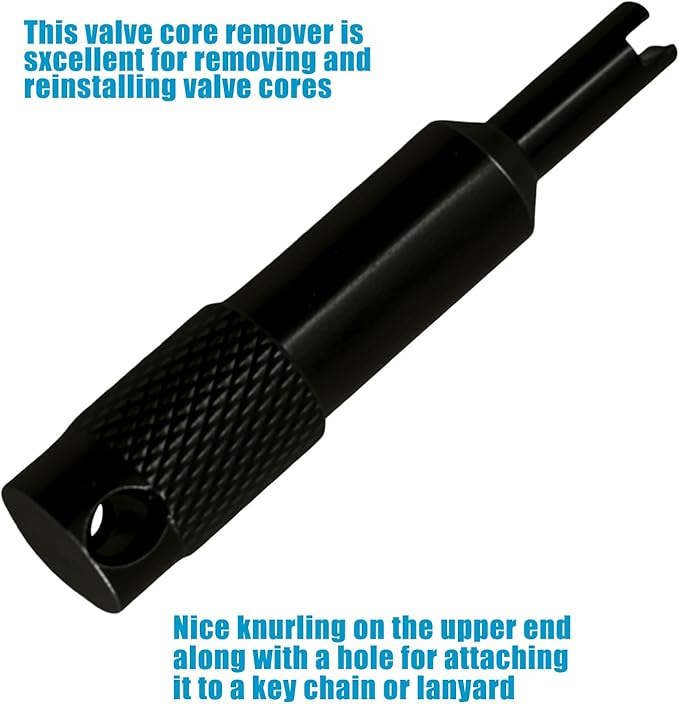 Premium Valve Core Removal Tool,Tire Valve Stem Tool for Car Motorcycle Bike Truck Tire Repair Install Tool for All Standard Valve Cores,Keychain Hole, Knurled Grip