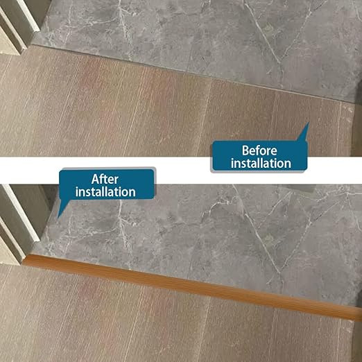 Floor Transition Strip 2" Self Adhesive Flat Vinyl Flooring Transitions Strip with Strong Backing Wood Grain (5cm, 10FT, Red Oak)