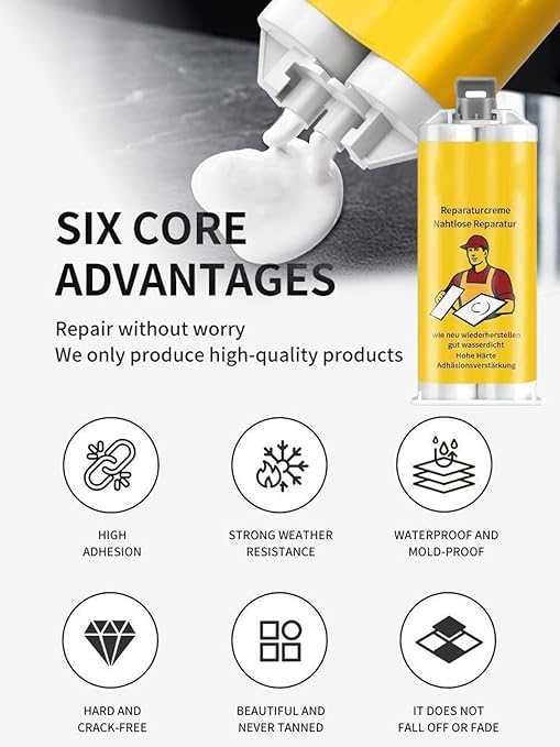 Tile and Granite Repair Kit, 2026 Upgraded Porcelain Tile Stone Crack Repair Kit (Color Match), Ceramic, Granite and Marble Repair Professional Kit for Kitchen Bathroom Balcony