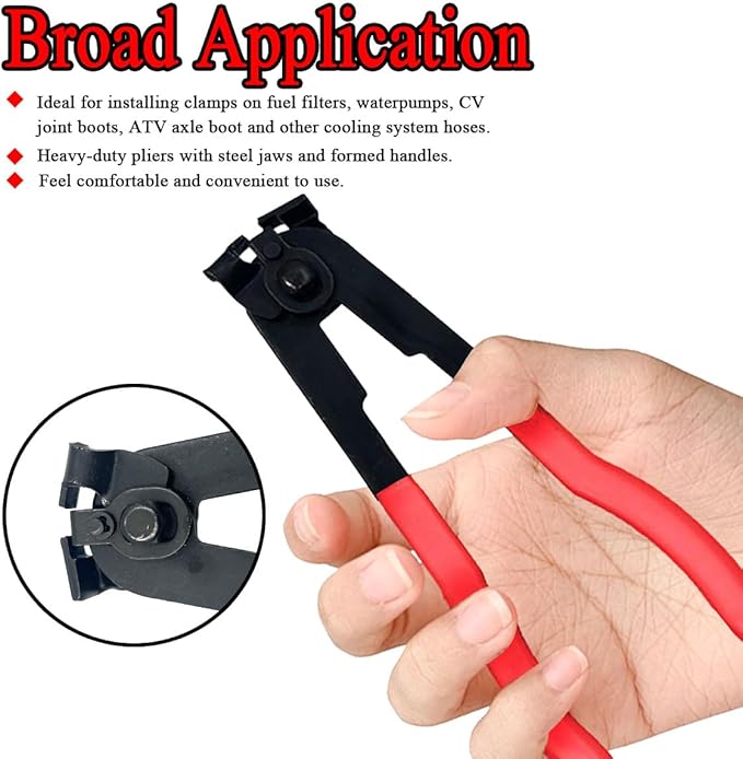 Zpana Car CV Boot Clamp Pliers Kit, Adjustable Vehicle Drive Shaft Joint Axle Boot Clamp Pliers Tool with 10 Stainless Steel Crimp Bands, Automotive Repair Tools Accessories, Universal Fit
