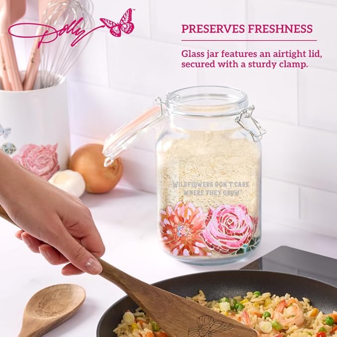Dolly Parton Preserving Clamp Jar, 67.6 oz (2000ml), Pink