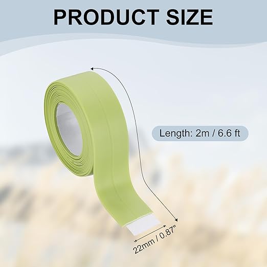 PATIKIL 1" x 6.6 ft Caulk Tape, Caulk Strips PVC Self Adhesive Caulking Tape Waterproof Edge Protectors for Bathroom Accessories Kitchen Countertop, Green
