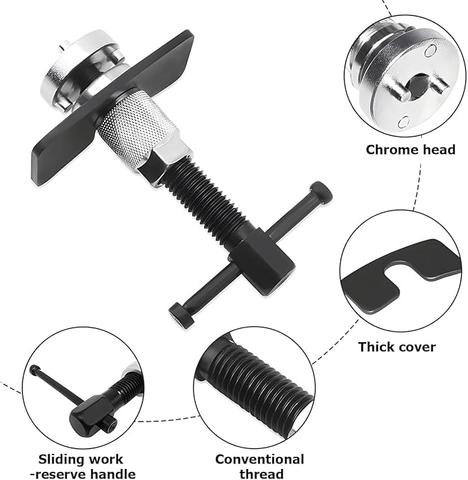 Bittwee Car Brake Piston Wind Back Tool, 3pcs/Set Brake Caliper Piston Rewind Tool, Auto Rear Brake Pad Wind Back Tool, Brake Caliper Wind Back Tool for Replacement of Rear Brake Pad