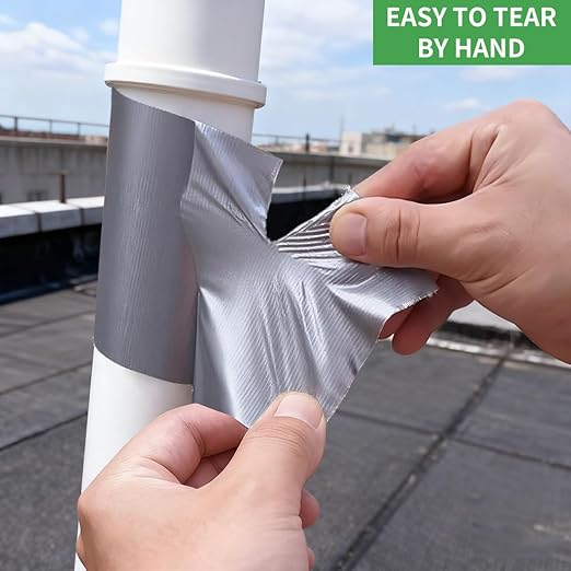 Duct Tape Heavy Duty Waterproof, Strong Adhesive Silver Duct Tape Bulk for Indoor Outdoor Repairs, DIY Work, Tear by Hand (Silver 3 Pack, 2 Inch x 66 Yards Total)