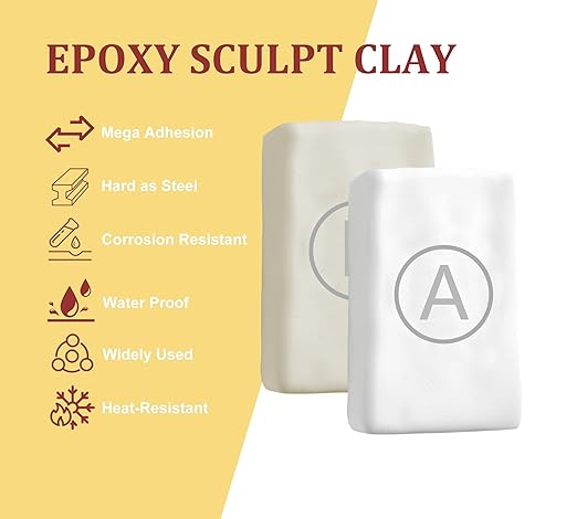 Epoxy Putty, 10oz / 280g Fast Repair Pool Putty, Multi-Purpose Epoxy Sculpt Clay for Cracks, Leak Fix, Filling - Bonding Plastic Metal Ceramic Wood Tile Glass, Waterproof, Mega Adhesion (White)