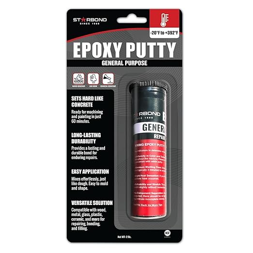 STARBOND 2 oz. Black Epoxy Putty Stick – All Purpose, BPA-Free Epoxy Repair Putty – Rock-Hard Cure for Automotive, Plumbing, Woodworking & DIY Projects