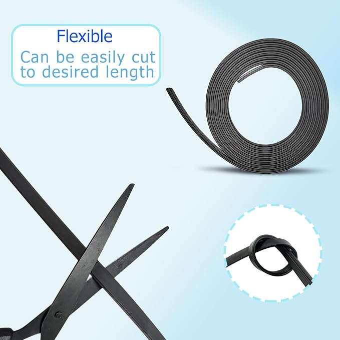 A+B Paired Magnetic Strips for Shower Door Replacement (Non-Adhesive), 13ft 2Rolls, Insert for Framed and Semi-Framed Sliding Glass Doors