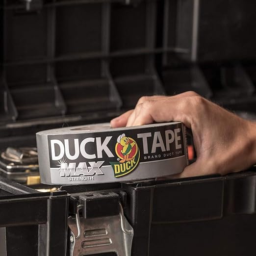 Duck Brand Max Strength Duct Tape - 1 Roll - Heavy Duty Hold - 1.88 Inch x 45 Yards - Silver (240201)
