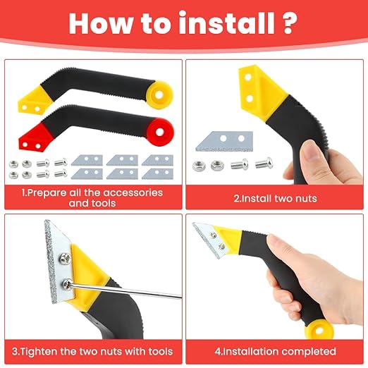 11 Pack Grout Removal Tool Kit, Long-Lasting Saw Angled Tile Grout Remover with 2 Tile Grout Saws 6 Replacement Blades & 2 Grout Cleaning Blades, for Tile Cleaning