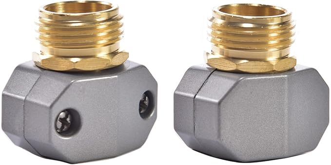 Zinc and Brass Male Clamp Coupling,Fits 3/4" or 5/8" Garden Hose Repair Fitting