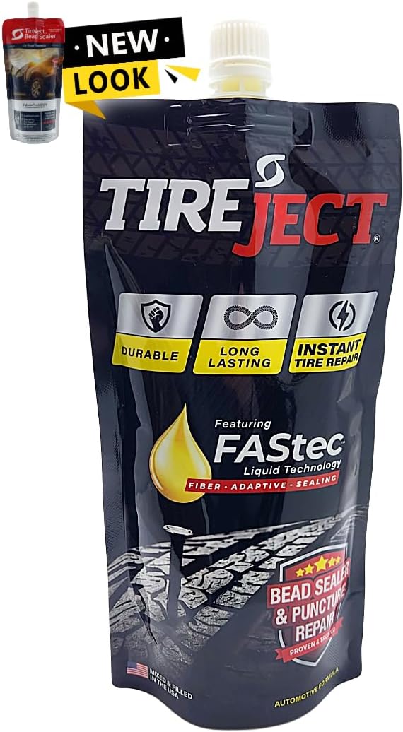 TireJect Full-Size Truck/SUV Instant Tire Repair Sealant Kit (2-Pack with Injector) - Seal Punctures & Bead Leaks