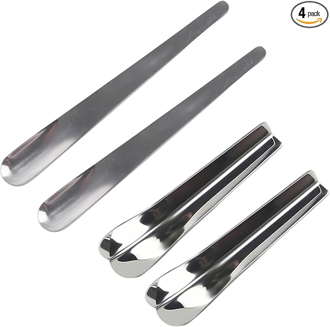 4 Pack Stainless Steel Caulking Tool Kit Grout Finishing Spatula Metal Scraper Set for Tile Caulk Removal Suitable for Inside and Outside Corners