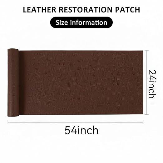 Leather Repair Patch, Leather Repair Tape, Repair Patch Self Adhesive Waterproof, Vinyl Repair Tape, for Couches, Car Seats, Chairs, Furniture (Brown, 24 x 54 Inch)