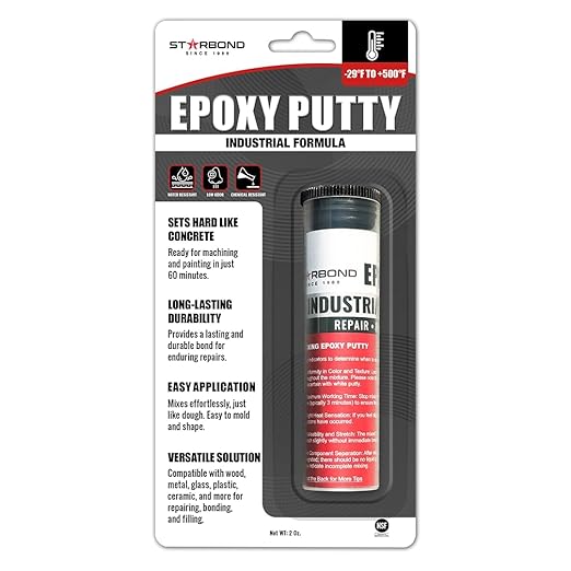 STARBOND 2 oz. White Epoxy Putty Stick – High-Temperature Resistant, BPA-Free Epoxy Repair Putty – Rock-Hard Cure for Automotive, Plumbing, Woodworking & DIY Projects