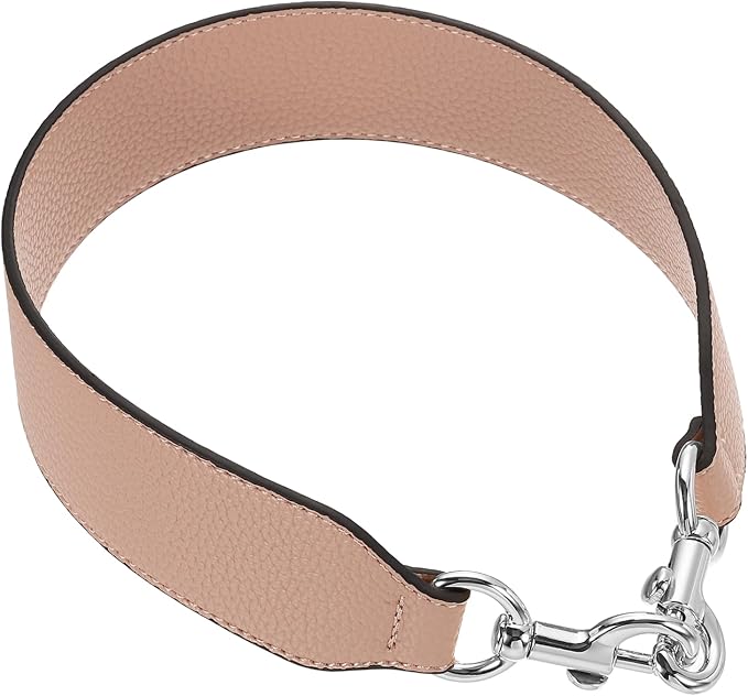 uxcell 22.83 Inch PU Leather Short Bag Strap with Clasp, Purse Handles Handbags Replacement Straps for Clutch Bag Crossbody Underarm Bags, Pink, Silver Buckle
