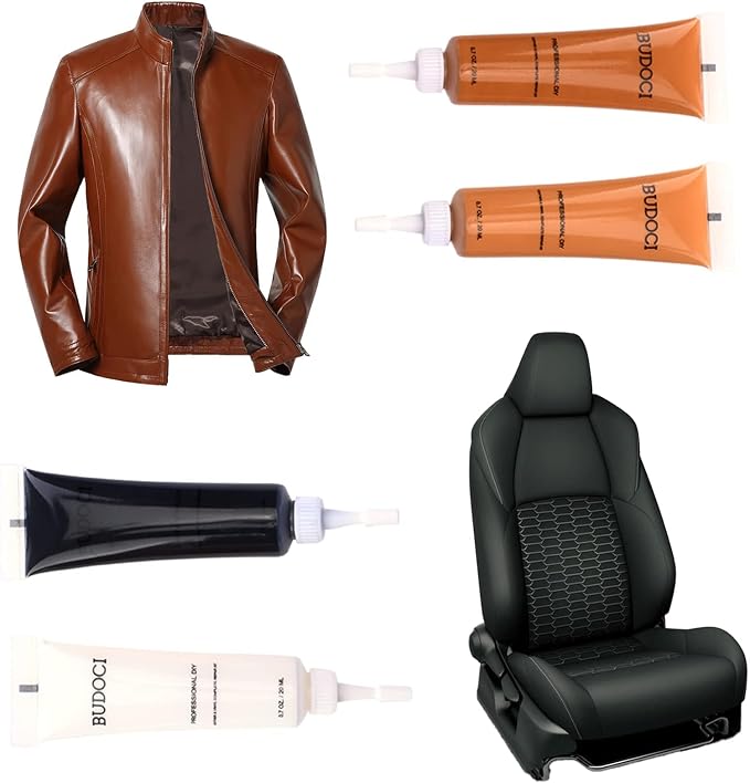 Kenbry Leather Repair Kit for Furniture,12 Colors Vinyl Leather-Couch Repair Kit for Car Seats Jacket Belt, Purse, Shoes,Boat Seat,Restore Scratch, Tears & Burn Holes