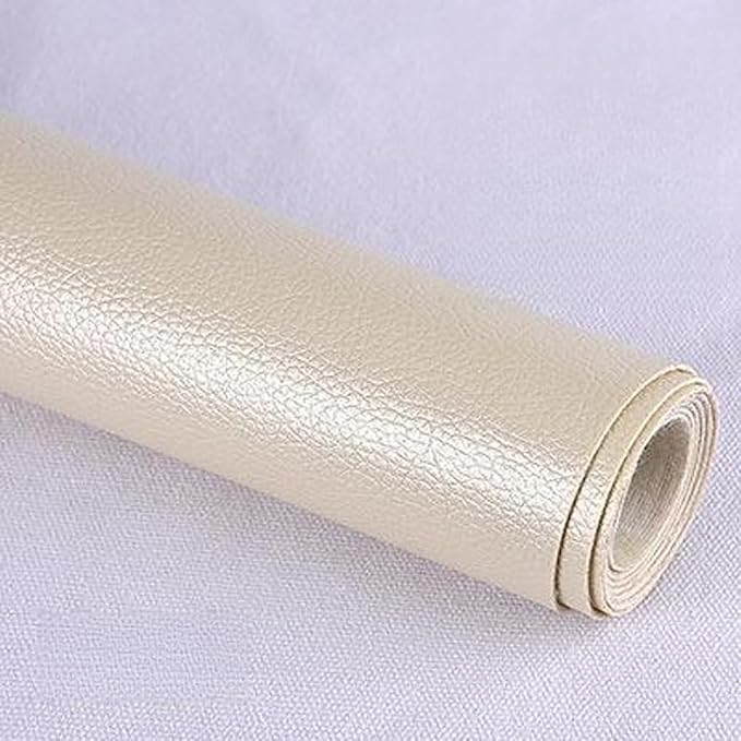 Leather Repair Patch Tape Kit,Self Adhesive Leather Repair Kit for Furniture,Vinyl Repair Kit for Couch,Sofa,Car Seats,Office Chair Luggage (Light Gold,16.93"×55.12")