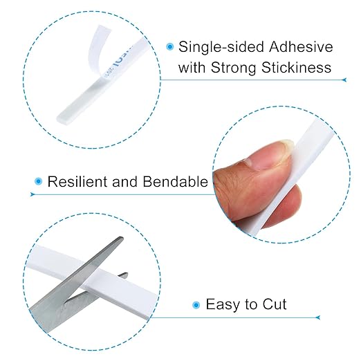 PATIKIL 3/8" W x 1/8" T x 16.4Ft EVA Single Sided Foam Tape, 2Pcs Multipurpose Sealing Strip Foam Waterproof Weather Stripping Foam Sealing Foam Strips with Adhesive for Door, White