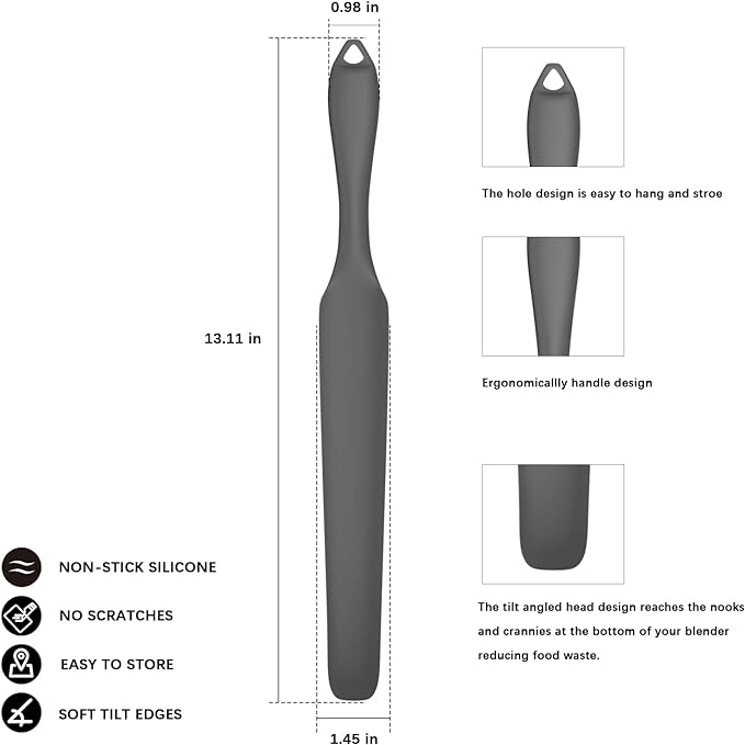 Silicone Blender Spatula, Slim Blade Scraper Accessory Designed for Blender Blades1