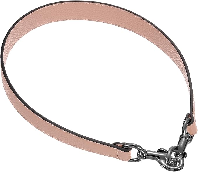 uxcell 25.59 Inch PU Leather Short Bag Strap with Clasp, Purse Handles Handbags Replacement Straps for Clutch Bag Underarm Bags, Pink, Grey Buckle