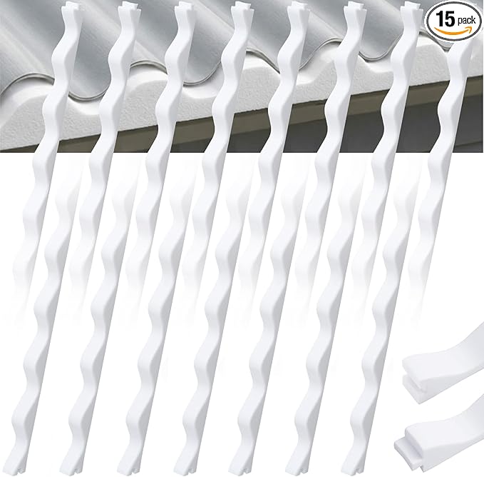 15 Pcs 3ft Long Wavy Foam Closure Strips for Metal Roofing Corrugated Panel Roofs Sealing Gaps at Ridges Edges Wave Seams Weatherproof Absorbing White Strips for Roof Maintenance Repair Protection