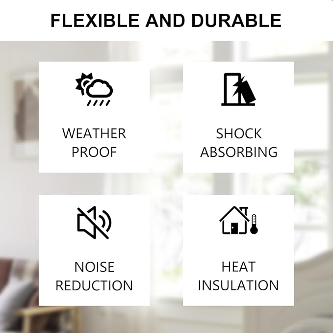 Weather Stripping Door Seal Strip, 1 in x 1 in, AC Insulation Tape, Strong Adhesive, High Reslilience, Weatherproof, Reduce Noise, Gap Filler, Foam Insulation Tape for Doors and Windows