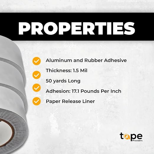 WOD Aluminum Foil Tape - 12 inch x 50 yds. (4-Pack) Heat Shield Reflective Sealant Tape - Ideal for HVAC, Duct, Pipe, and Metal Insulation and Repair. Low and High Temperature Resistant AFTR28