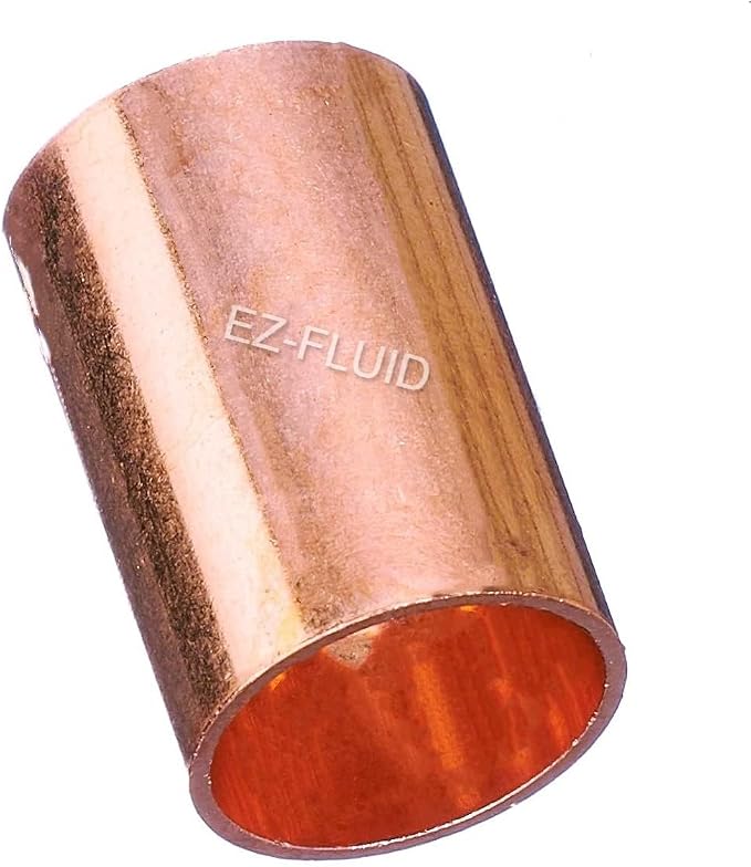 EZ-FLUID 4" Plumbing C X C LF Copper Slip Coupling Pressure Fitting Without Stop, Sweat Solder Connection Connector End Repair Coupler, Residential, Commercial (1)