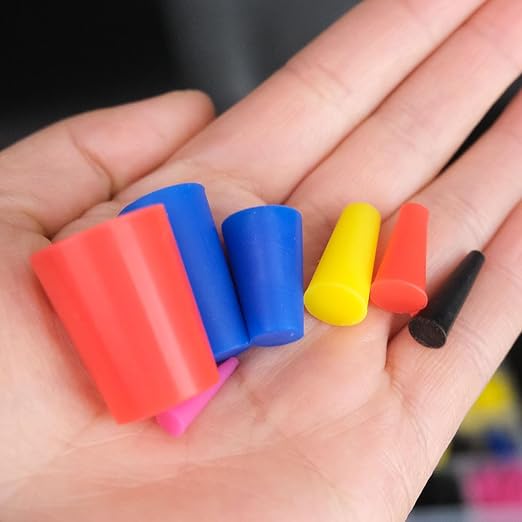 40PCS Silicone Rubber Stoppers, 8 Sizes High Temp Silicone Rubber Protective Tapered Plug Assortment Kit,Masking System Kit Perfect for Powder Coating, Painting, Anodizing, Plating & Media Blasting