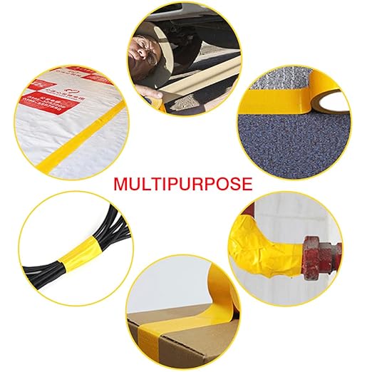XUXU 3 Pack Yellow Duct Tape Heavy Duty Waterproof, Strong Adhesive for Indoor Outdoor Repairs, 60 Yards x 2 Inch Total