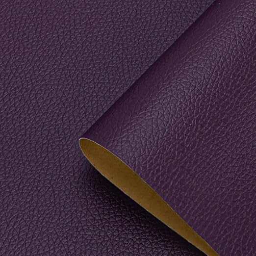Self Adhesive Leather Repair Patch, 12 x 54 inch Vinyl Leather Repair Patches Kit for Furnitures, Car Seats, Couches, Sofas, Chairs, (Dark Purple)