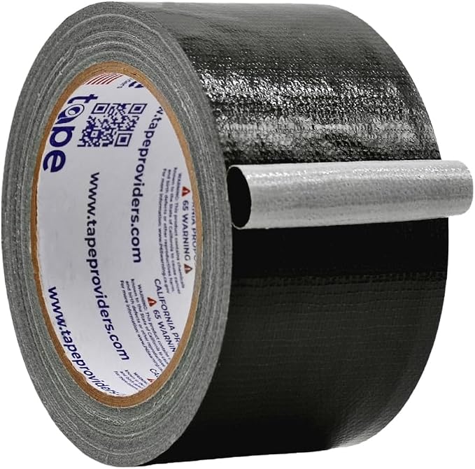 WOD DTC10 Advanced Strength Industrial Grade Black Duct Tape, 2.5 inch x 60 ft. Waterproof, UV Resistant For Crafts & Home Improvement