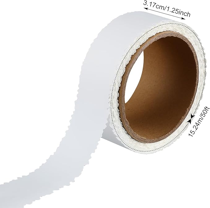 Self Adhesive Crack Repair Tape Drywall Joint Tape Patch Wall Seam Patch Heavy Duty Smooth Roll for Concrete Repair, White(1.25'' X 50')
