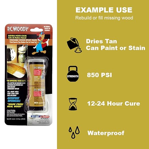 PC-Products Wood Repair Epoxy Paste and Wood Hardener Kit, PC-Woody 6 oz and PC-Petrifier 8 oz