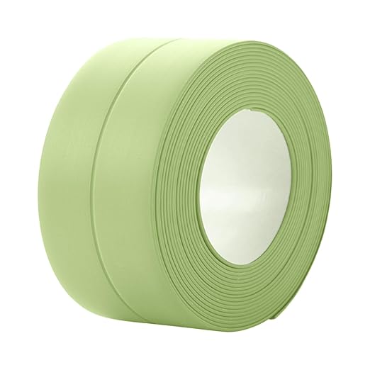 3 Rolls Caulk Tape Self Adhesive Caulk Strip Waterproof,Green Caulking Sealant Trim for Bathroom, Caulk Sealing Strip for Toilet Sink Edge Protector with Sealing Tool (10.5Ft x 1.5In)
