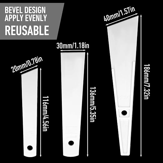 6 PCS Glue Applicator, Leather Scraping Spreader 3 Sizes White Smear Sticks Plastic Glue Applicator Scraper Sticks Applicators Tool for Leatherwork Woodwork Handmade DIY Art Crafts Projects Making