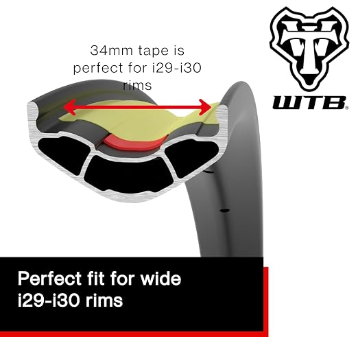 WTB Tubeless Bicycle Rim Tape (34mm x 11m) Easy Tubeless Setup & Airtight Seal - Compatible with All Tubeless Rims | bike-rim-tape