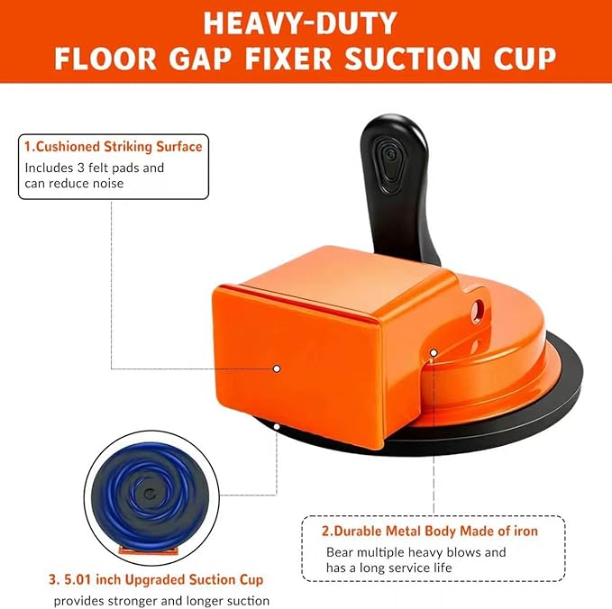 Floor Gap Fixer Tool, Heavy Duty Laminate Flooring Repair Tool with Enhanced Vacuum Suction Cup, Professional Plank Puller for Smooth Surface Wood Tile Hardwood Floor Gaps