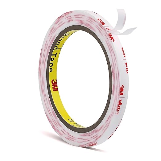 3M Double Sided Tape Thin 1/4''x15.4Ft 4930 Mounting Tape 0.025in Thick White Heavy Duty Adhesive Waterproof Foam Tape for Car Home Office Decor