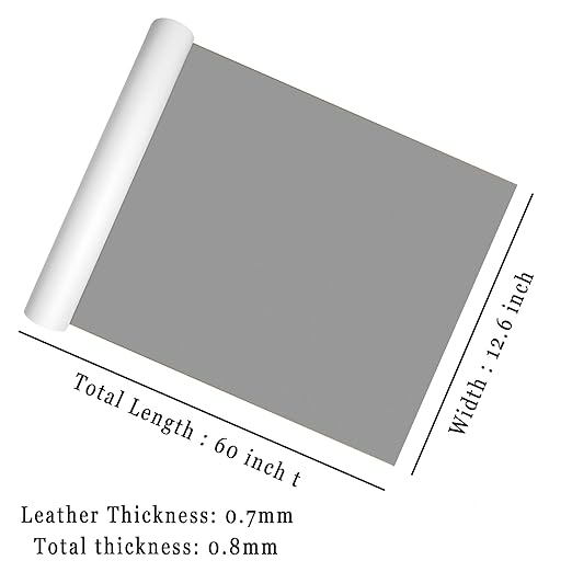 Leather Repair Patch Kit for Couches 12.6 x 60 inch Grey Waterproof Durable Leather Tape,Self-Adhesive Leather Patches for Furniture,Sofa,Car Seat,Vinyl Chairs,Fabric Fix Etc