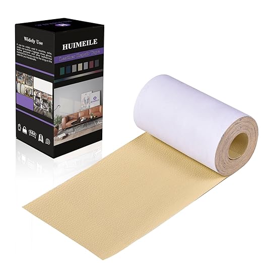 Leather Repair Patch Tape 4×60 inch Furniture Leather Strong Self Adhesive Tape for Sofas Couch Car Seats Cabinets Bags Anti Scratch Patches First Aid Patch Fixing Leather Apricot