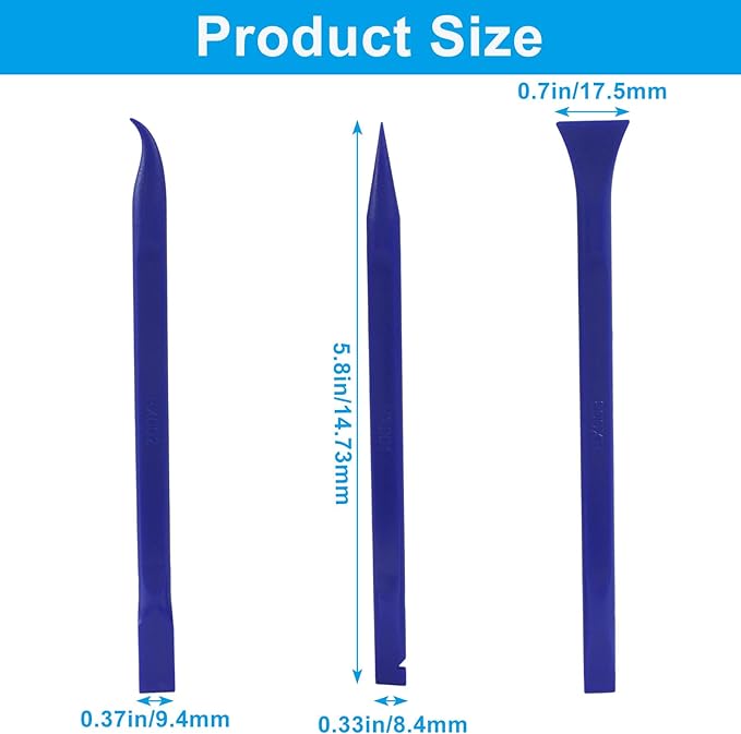Plastic Scraper Tool 9 Pieces Non-Scratch Cleaning Kit for Tight Spaces, Remove Stickers Labels Oil Stains Food Dirt(Blue)