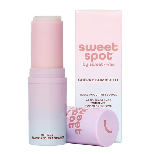 SweetSpot Flavored Solid Perfume Stick, Portable Travel Perfumes for Women, Long Lasting Fragrances, Non Sticky Formula, Natural Ingredients, Fragrance Stick (Cherry)
