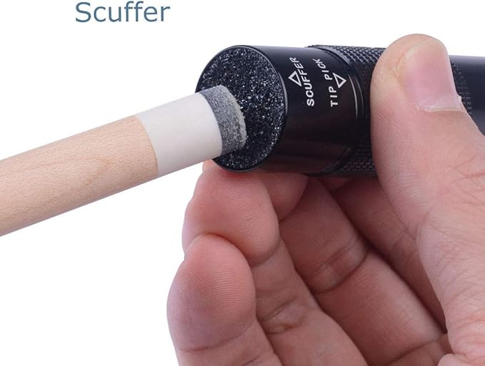 Aluminum 4-in-1 Billiard Pool Cue Tip Accessory Tool Repair Kit (Scuffer, Aerator, Tapper, Joint Protector)