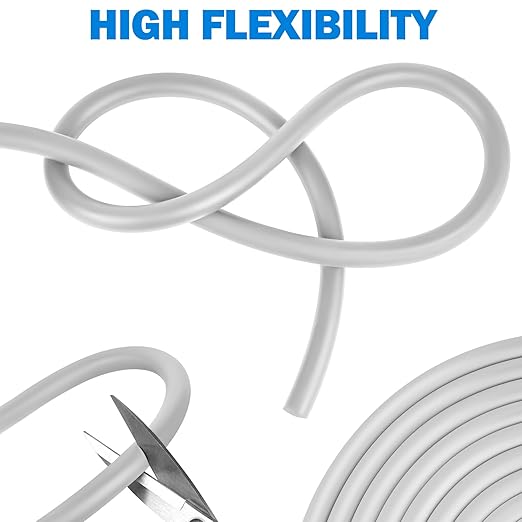 MYFAMIREA 20FT Backer Rod 1/4 Inch EPDM Rubber Caulk Saver Weather Strip Seal Concrete Expansion Joint Filler for Gaps and Joints, Gray