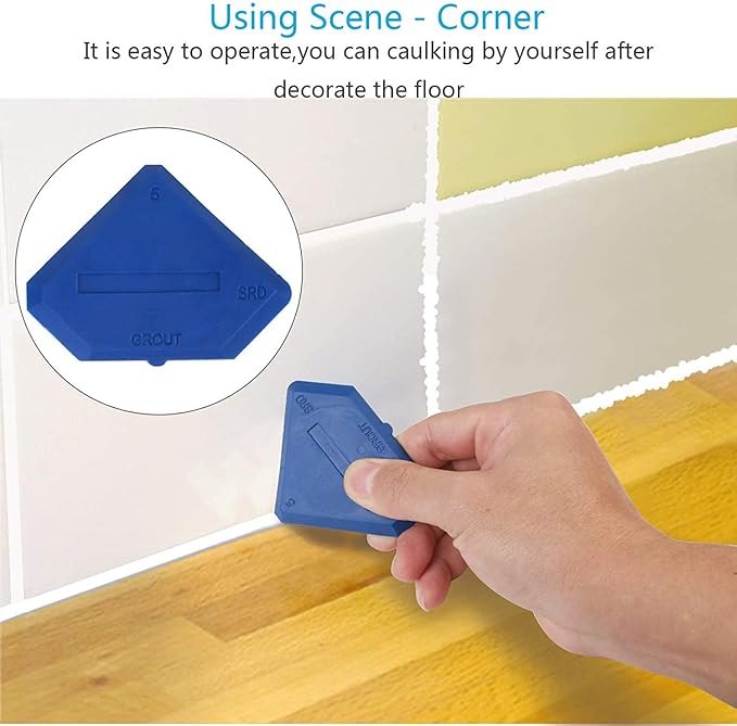 2 Pcs Silicone Caulking Tools, Sealant Grout Finishing Kit for Bathroom & Kitchen, Caulk Smoothing Tool Set, Grout Tool for Tile Sealing
