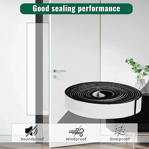 High Density Foam Tape - 1/2'' x 1/16'' x 13Ft Weatherproof Adhesive Prevent Condensation Heat Resistant Flame Retardant Weather Stripping Easy to Cut & Install & Remove for Car Doors Pipes Windows