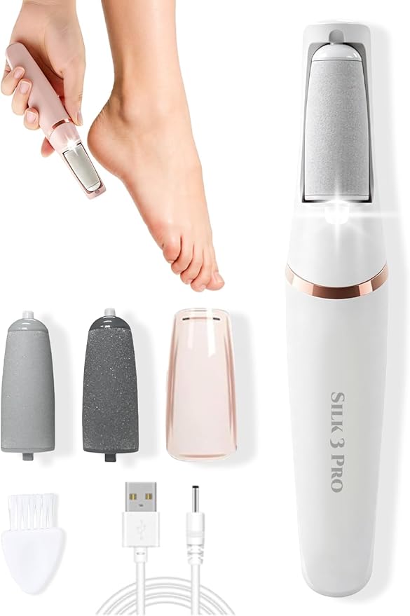 Callus Remover, Upgraded 3rd Electric Callus Removers for Feet, Foot File Callus Remover Pedicure Tools with 2 Speeds, for Dry/Calluses/Cracked/Hard Skin - Soft Smooth Skin (White)