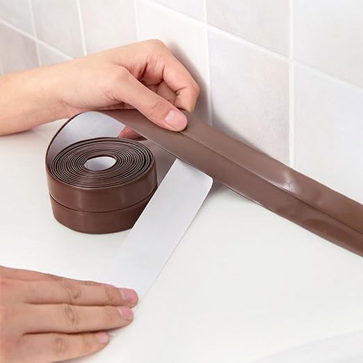 Daycount Tape Caulk Strip Seal for Toliet Bathtub, Sink, Kitchen, Wall Edge, Self Adhesive Corner Liner 126''x1.57'' (White)