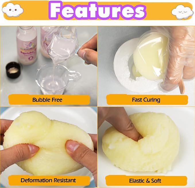 Taba Squishy Maker Big Chick Silicone Mold+Gel+Kits Fufu Squish Making Pack
